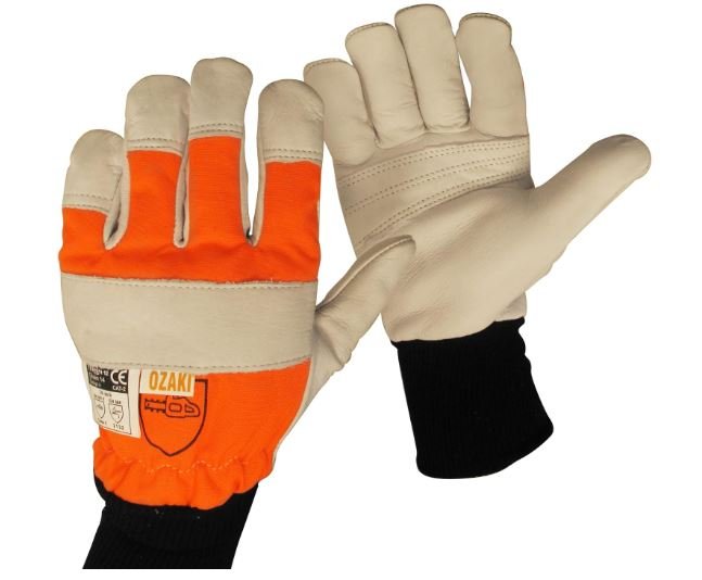 OZAKI - Gants Tronçonneuse - Gants Demi-Saison Spécial Travaux de Tronçonnage - Protection Dos de la Main Gauche - Taille 10-L
