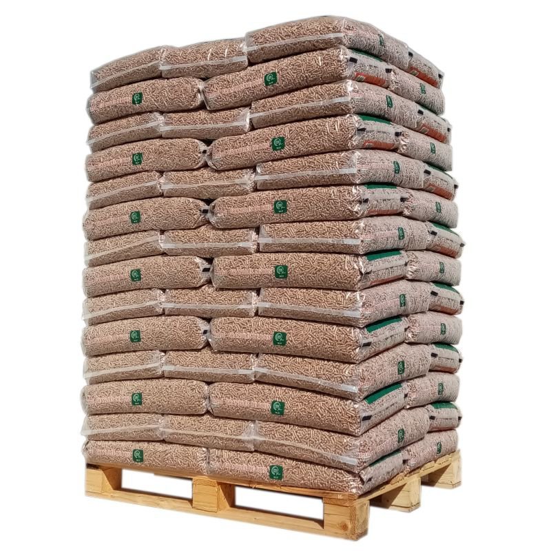 8 palettes de 616 sacs certifiés DIN ENplus A1 de 15 kg