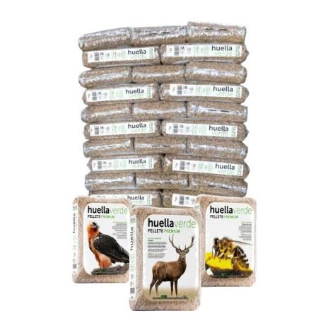 Palette de granulés Huella Verde en sacs de 15 kg pour le chauffage