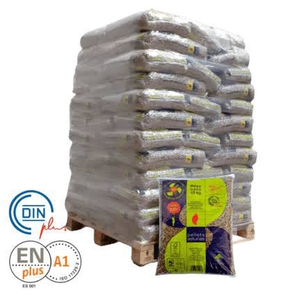 Palette de granulés Pelets Asturias en sacs de 15 kg pour le chauffage