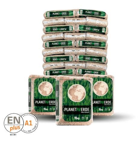 Planeta Verde – granulés DIN ENplus A1 en sacs de 15 kg pour le chauffage